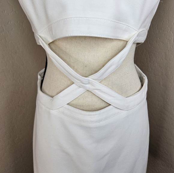 Likely Womens Isadora White Mini Dress Sz 10 Crossfront Cut-out Hip Clubbing Fun - Picture 6 of 14
